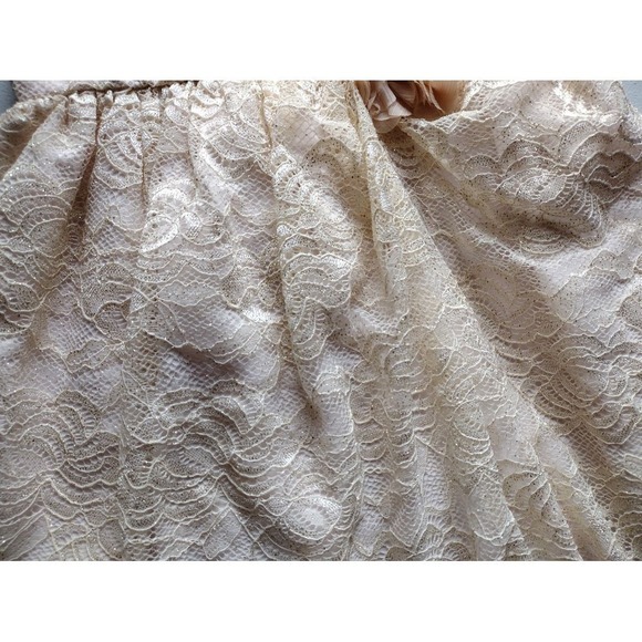 Mia & Mimi Champagne Gold Lace Dress 3T Toddler Girls Special Occasion Flower - Picture 2 of 6